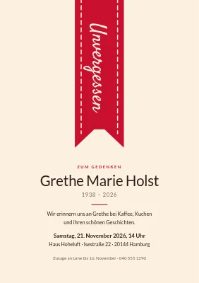 Gedenkfeier mit Kranzschleife
