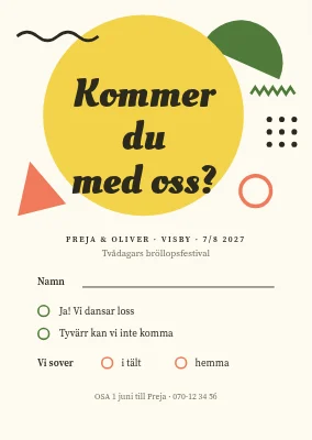 OSA-kort — festivalbröllop i Memphis-stil