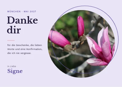 Konfirmation Dankeskarte — Magnolienkreis