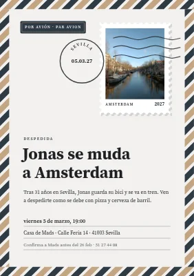 Fiesta de despedida — correo aéreo a Ámsterdam