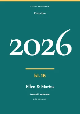 Vielsesprogram — Ellen og Marius, Østerbro