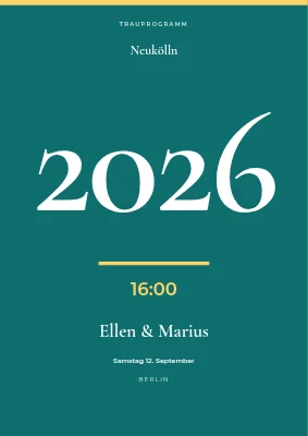 Seite 1 von Zeremonieprogramm — Ellen und Marius, Østerbro
