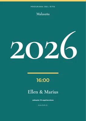 Página 1 de Programa de la ceremonia — Ellen y Marius, Østerbro