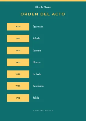 Página 2 de Programa de la ceremonia — Ellen y Marius, Østerbro