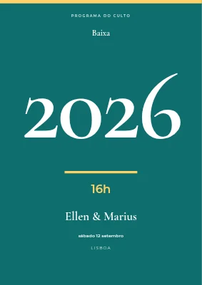 Página 1 de Programa da cerimónia — Ellen e Marius, Østerbro