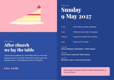 Page 2 of Confirmation with church and coffee