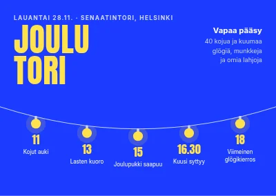 Joulumarkkinat — päivän ohjelma