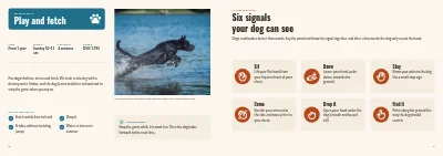 Pages 8–9 of Course catalogue for a dog training school – 12 pages