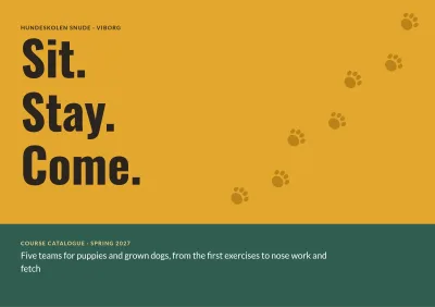 Course catalogue for a dog training school – 12 pages