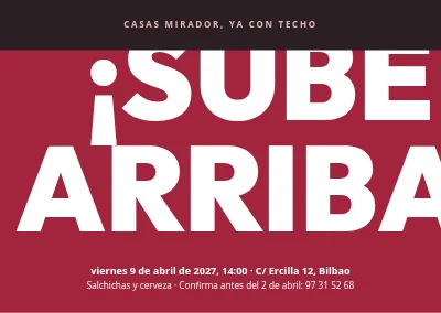 Fiesta de fin de estructura — tipografía grande