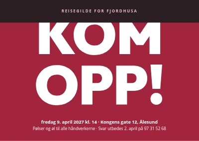 Reisegilde — stor skrift