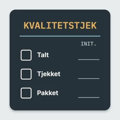 Kvalitetstjek med felter