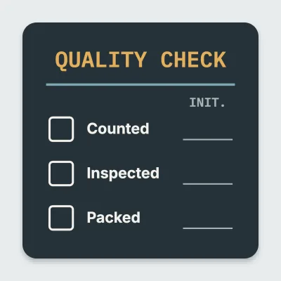 Quality check with boxes