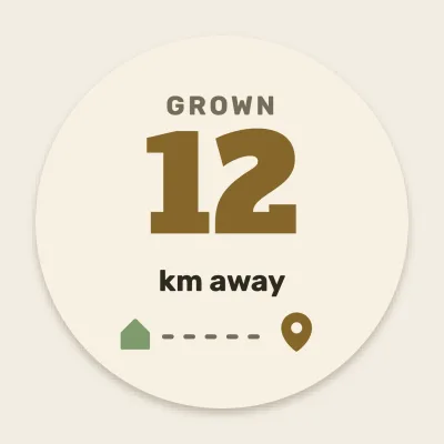 Grown twelve kilometres away
