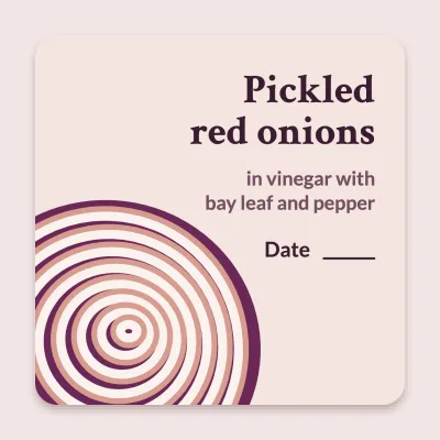 Pickled red onions with a slice