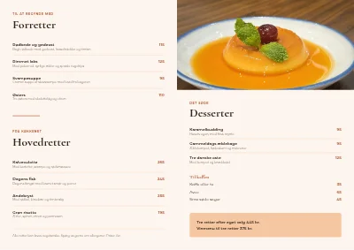 Side 2 af Restaurantens menukort