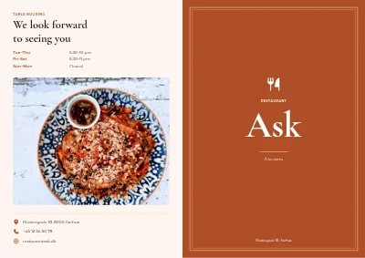 Restaurant menu