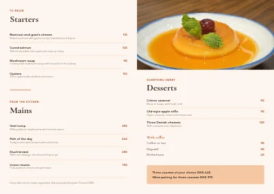 Page 2 of Restaurant menu