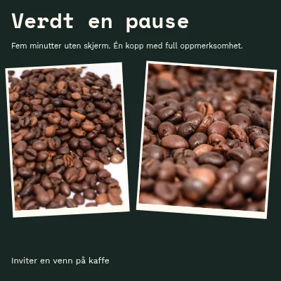 Verdt en pause · Tre fotografier