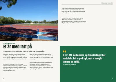 Side 6–7 af Årsskrift for idrætsforening – 96 sider