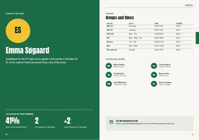 Seiten 22–23 von Yearbook for a sports club – 96 pages