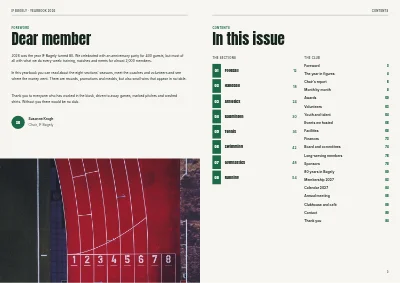 Seiten 2–3 von Yearbook for a sports club – 96 pages