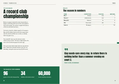 Seiten 38–39 von Yearbook for a sports club – 96 pages