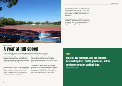 Seiten 6–7 von Yearbook for a sports club – 96 pages