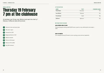 Seiten 86–87 von Yearbook for a sports club – 96 pages