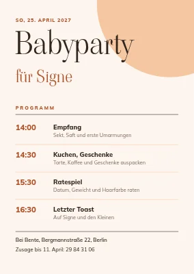 Babyparty — das Nachmittagsprogramm