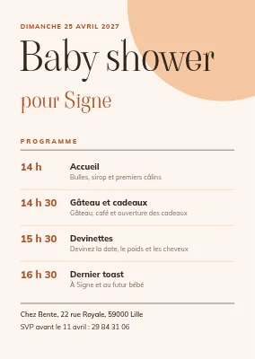 Baby shower — le programme de l'après-midi