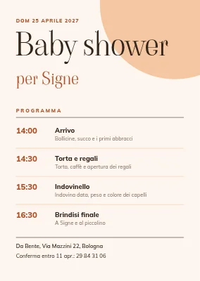 Baby shower — il programma del pomeriggio