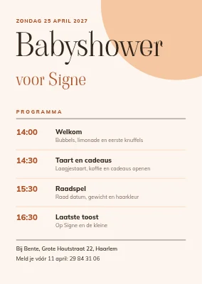 Babyshower — het middagprogramma