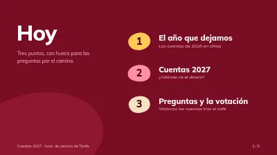 Página 2 de Revisión del presupuesto — asociación de vecinos