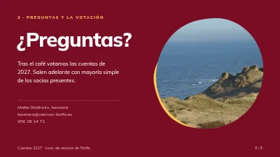 Página 5 de Revisión del presupuesto — asociación de vecinos
