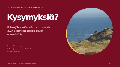 Sivu 5 – Budjettitarkastelu — asukasyhdistys