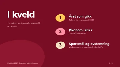 Side 2 av Budsjettgjennomgang — beboerforening