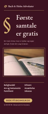 Roll-up til advokat — gratis første samtale
