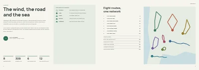 Pages 2–3 of Cycle route guide for a tourist region – 32 pages