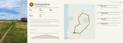 Pages 14–15 of Cycle route guide for a tourist region – 32 pages
