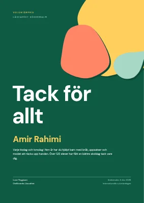 Volontärpris — tack