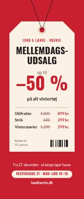 Roll-up til tøjbutik — mellemdagsudsalg