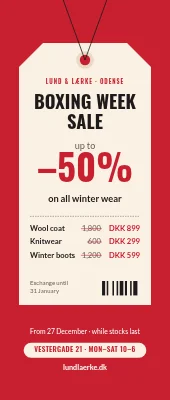 Clothes shop roll-up — boxing week sale