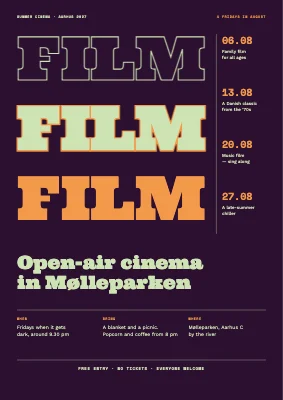 Open-air cinema — four Fridays in August