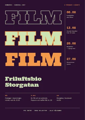 Utomhusbio — fyra fredagar i augusti