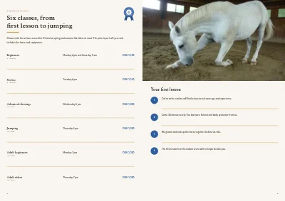 Pages 4–5 of Brochure for a riding school and livery – 12 pages