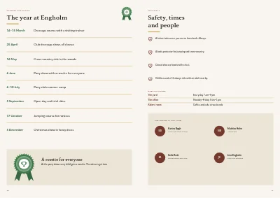 Pages 10–11 of Brochure for a riding school and livery – 12 pages