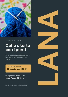 Caffè del lavoro a maglia — tessera a punti
