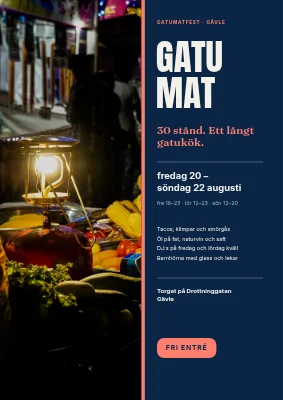Streetfoodfestival — stånd och menytavla