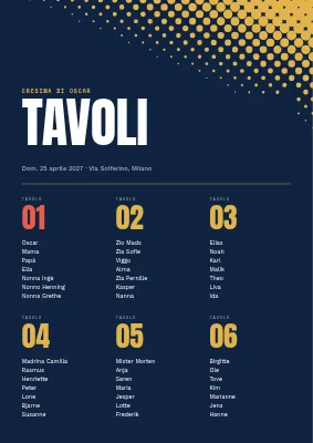 Cresima — piano dei tavoli sportivo con punti mezzatinta